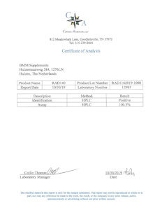 Sarms Rad 140 - Certificate of Analysis