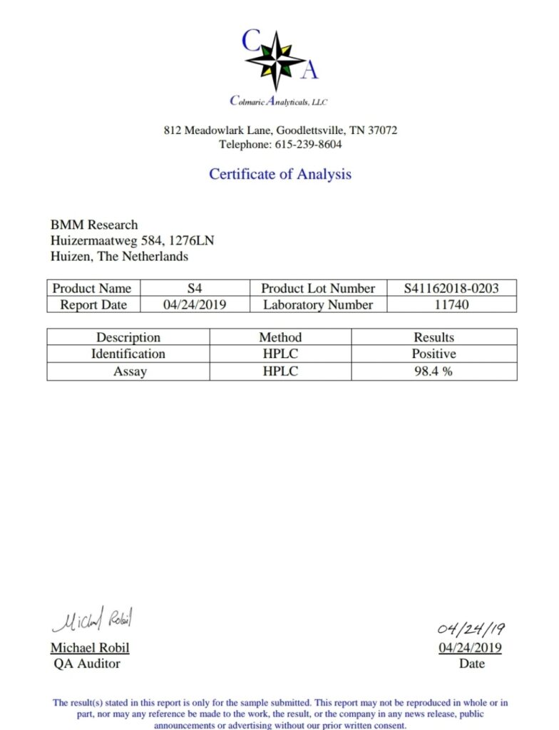 S4 - Analysecertificaat -1