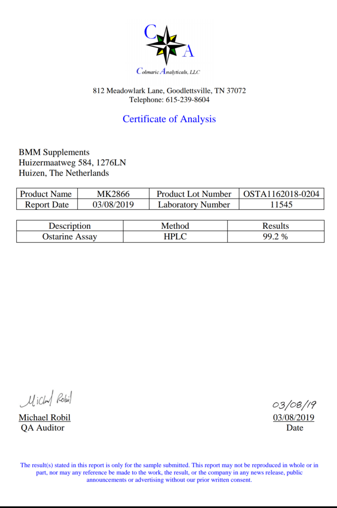 Analysecertificaat OSTA1162018-0204 -1